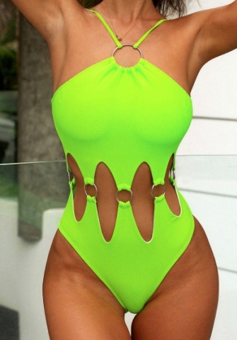 (Real Image)2023 Styles Women Sexy&Fashion Spring&Summer TikTok&Instagram Styles Green One Piece Swimwear