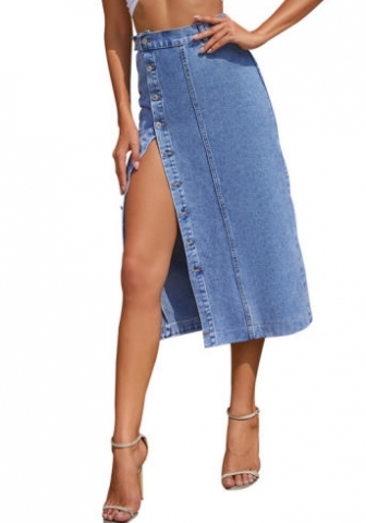 (Only Bottom)(Light Blue)2023 Styles Women Sexy&Fashion Spring&Summer TikTok&Instagram Styles Jeans Skirts