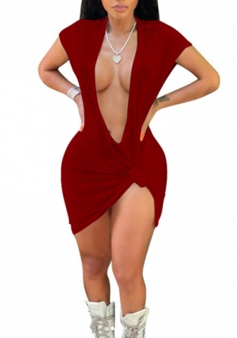 (Red)2023 Styles Women Sexy&Fashion Spring&Summer TikTok&Instagram Styles Deep V Neck Mini Dress