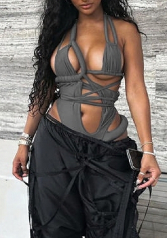 (Gray)2023 Styles Women Sexy&Fashion Spring&Summer TikTok&Instagram Styles Bandage Bodysuit