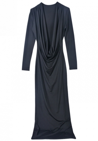 (Real Image)2023 Styles Women Sexy&Fashion Spring&Summer TikTok&Instagram Styles Deep V Neck Long Sleeve Maxi Dress