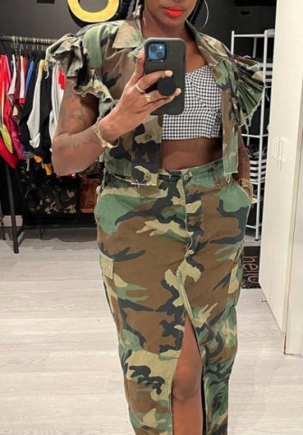 (Only Tops)(Real Image)2023 Styles Women Sexy&Fashion Spring&Summer TikTok&Instagram Styles Camouflage Jacket