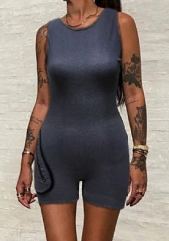 (Real Image)2023 Styles Women Sexy&Fashion Spring&Summer TikTok&Instagram Styles Gray Romper