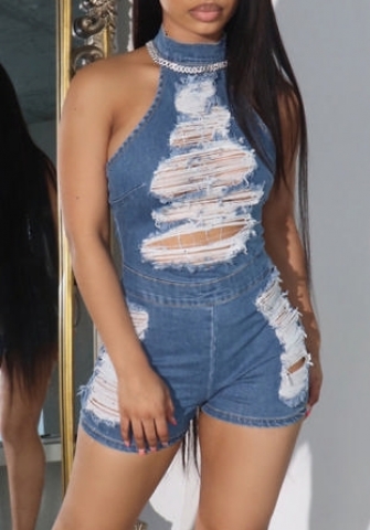 (Real Image)2023 Styles Women Sexy&Fashion Spring&Summer TikTok&Instagram Styles Ripped Backless Romper