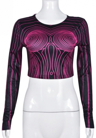 (Only Tops)(Rose)2023 Styles Women Sexy&Fashion Spring&Summer TikTok&Instagram Styles Print Long Sleeve Tee