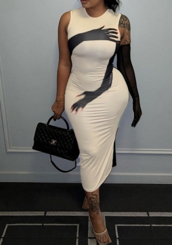 (Real Image)2023 Styles Women Sexy&Fashion Spring&Summer TikTok&Instagram Styles Print Midi Dress