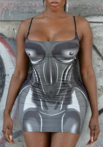 (Real Image)2023 Styles Women Sexy&Fashion Spring&Summer TikTok&Instagram Styles Print Strap Mini Dress