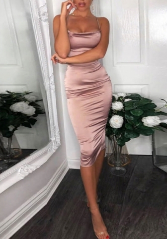 (Real Image)2023 Styles Women Sexy&Fashion Spring&Summer TikTok&Instagram Styles Silk Midi Dress