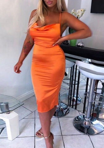 (Real Image)2023 Styles Women Sexy&Fashion Spring&Summer TikTok&Instagram Styles Silk Midi Dress