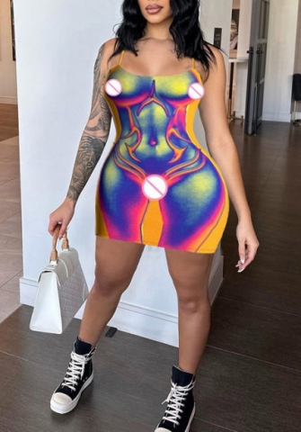 (Real Image)2023 Styles Women Sexy&Fashion Spring&Summer TikTok&Instagram Styles Print Strap Mini Dress
