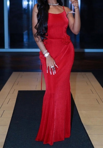 (Red)2023 Styles Women Sexy&Fashion Spring&Summer TikTok&Instagram Styles Strap Rose Maxi Dress