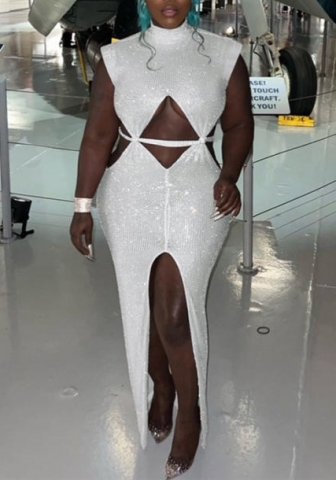 (Real Image)2023 Styles Women Sexy&Fashion Spring&Summer TikTok&Instagram Styles Cut Out High Split Maxi Dress