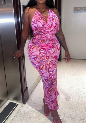 (Real Image)2023 Styles Women Sexy&Fashion Spring&Summer TikTok&Instagram Styles Halter Print Maxi Dress