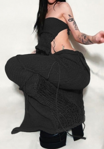 (Black)2023 Styles Women Sexy&Fashion Spring&Summer TikTok&Instagram Styles Sweater Two Piece Dress