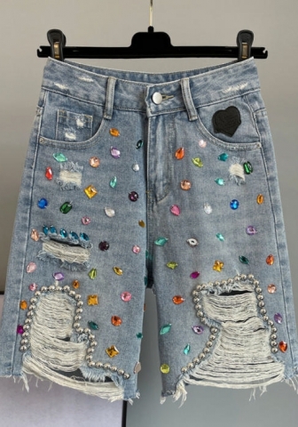 (Real Image)2023 Styles Women Sexy&Fashion Spring&Summer TikTok&Instagram Styles Ripped Midi Pants