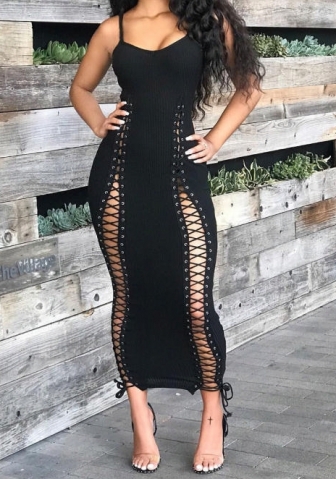 (Real Image)2023 Styles Women Sexy&Fashion Spring&Summer TikTok&Instagram Styles Double Lace Up Maxi Dress