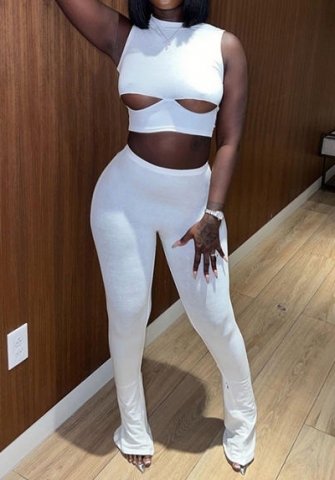 (White)2023 Styles Women Sexy&Fashion Spring&Summer TikTok&Instagram Styles Cut Out Two Piece Suit