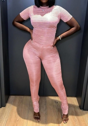 (Pink)2023 Styles Women Sexy&Fashion Spring&Summer TikTok&Instagram Styles Short Sleeve Two Piece Suit