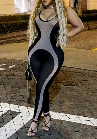 (Real Image)2023 Styles Women Sexy&Fashion Spring&Summer TikTok&Instagram Styles Black Mesh Jumpsuit