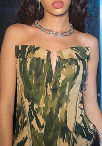 (Real Image)2023 Styles Women Sexy&Fashion Spring&Summer TikTok&Instagram Styles Camouflage Corset