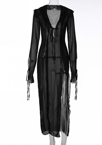 (Real Image)2023 Styles Women Sexy&Fashion Spring&Summer TikTok&Instagram Styles Mesh Open Maxi Dress