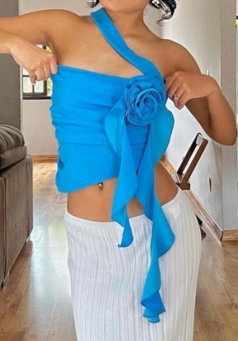 (Only Tops)(Real Image)2023 Styles Women Sexy&Fashion Spring&Summer TikTok&Instagram Styles Blue Tops