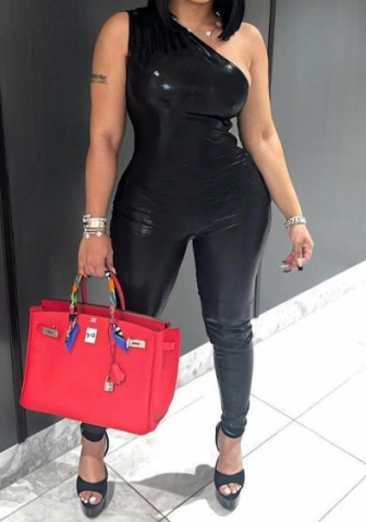 (Black)2023 Styles Women Sexy&Fashion Spring&Summer TikTok&Instagram Styles Single Shoulder Jumpsuit