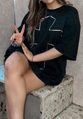 (Black)2023 Styles Women Sexy&Fashion Spring&Summer TikTok&Instagram Styles Short Sleeve Tee