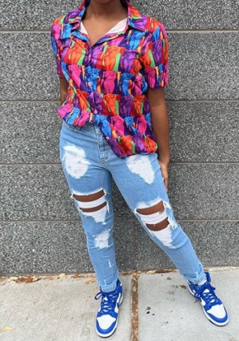 (Only Tops)(Real Image)2023 Styles Women Sexy&Fashion Spring&Summer TikTok&Instagram Styles Colorful Shirts