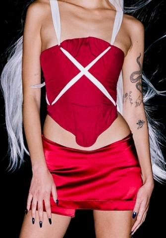 (Only Tops)(Real Image)2023 Styles Women Sexy&Fashion Spring&Summer TikTok&Instagram Styles Red Tops