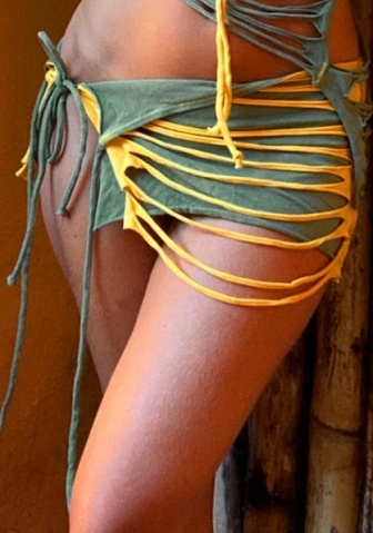 (Only Bottom)(Real Image)2023 Styles Women Sexy&Fashion Spring&Summer TikTok&Instagram Styles Contrast Color Ripped Skirts