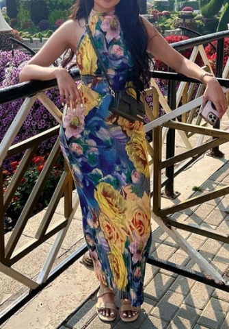 (Real Image)2023 Styles Women Sexy&Fashion Spring&Summer TikTok&Instagram Styles Floral Backless Maxi Dress