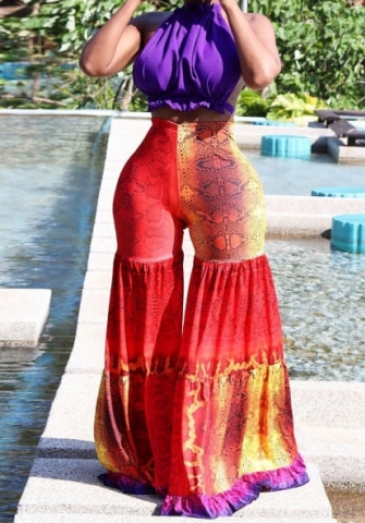 (Real Image)(Plus Size)2023 Styles Women Sexy&Fashion Spring&Summer TikTok&Instagram Styles Print Backless Two Piece Suit