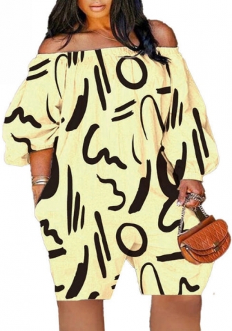 (Real Image)(Plus Size)2023 Styles Women Sexy&Fashion Spring&Summer TikTok&Instagram Styles Print Romper