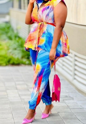 (Plus Size)2023 Styles Women Sexy&Fashion Spring&Summer TikTok&Instagram Styles Print Loose Two Piece Suit