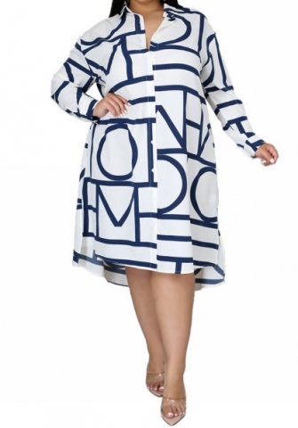(White)(Plus Size)2023 Styles Women Sexy&Fashion Spring&Summer TikTok&Instagram Styles Loose Shirts Dress