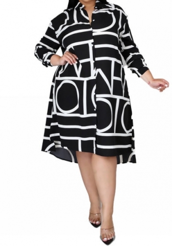 (Black)(Plus Size)2023 Styles Women Sexy&Fashion Spring&Summer TikTok&Instagram Styles Loose Shirts Dress
