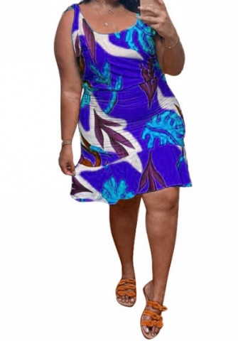 (Real Image)(Plus Size)2023 Styles Women Sexy&Fashion Spring&Summer TikTok&Instagram Styles Print Loose Midi Dress