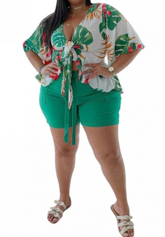 (Real Image)(Plus Size)2023 Styles Women Sexy&Fashion Spring&Summer TikTok&Instagram Styles Short Two Piece Suit