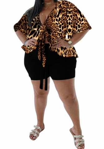 (Real Image)(Plus Size)2023 Styles Women Sexy&Fashion Spring&Summer TikTok&Instagram Styles Print Loose Short Two Piece Suit