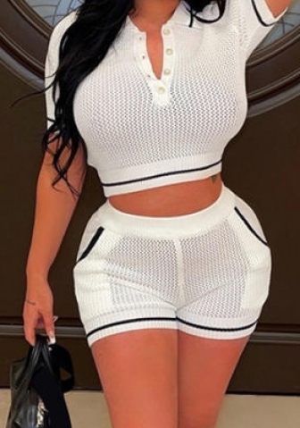 (White)2023 Styles Women Sexy&Fashion Spring&Summer TikTok&Instagram Styles Sweater Short Two Piece Suit
