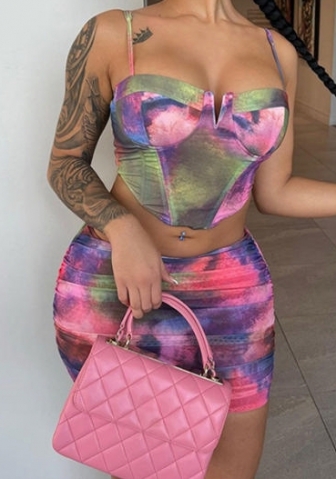 (Real Image)2023 Styles Women Sexy&Fashion Spring&Summer TikTok&Instagram Styles Print Two Piece Dress