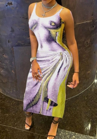 (Real Image)2023 Styles Women Sexy&Fashion Spring&Summer TikTok&Instagram Styles Print Strap Maxi Dress