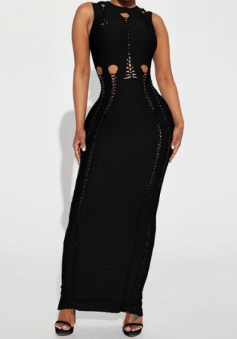 (Black)2023 Styles Women Sexy&Fashion Spring&Summer TikTok&Instagram Styles Lace Up Maxi Dress