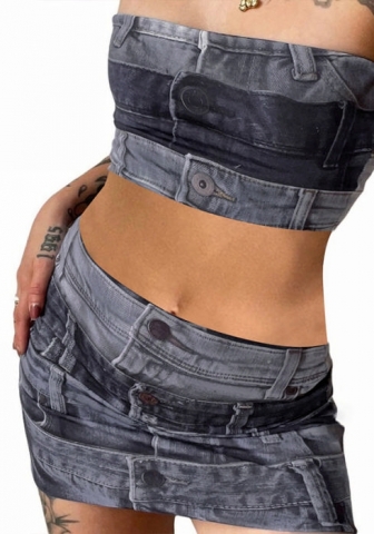 (Real Image)2023 Styles Women Sexy&Fashion Spring&Summer TikTok&Instagram Styles Print Two Piece Dress