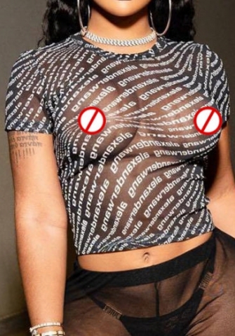 (Real Image)2023 Styles Women Sexy&Fashion Spring&Summer TikTok&Instagram Styles Mesh Short Sleeve Tank Tops