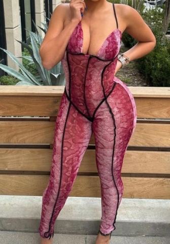 (Real Image)2023 Styles Women Sexy&Fashion Spring&Summer TikTok&Instagram Styles Red Print Jumpsuit