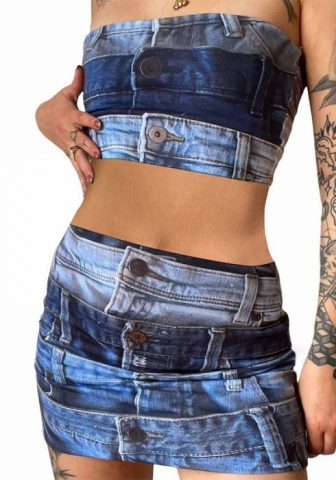 (Blue)2023 Styles Women Sexy&Fashion Spring&Summer TikTok&Instagram Styles Two Piece Dress