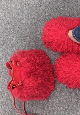 (Only Handbag)(Red)2023 Styles Women Sexy&Fashion Spring&Summer TikTok&Instagram Styles Fluffy Handbag