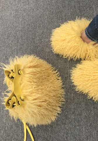 (Only Handbag)(Yellow)2023 Styles Women Sexy&Fashion Spring&Summer TikTok&Instagram Styles Fluffy Handbag